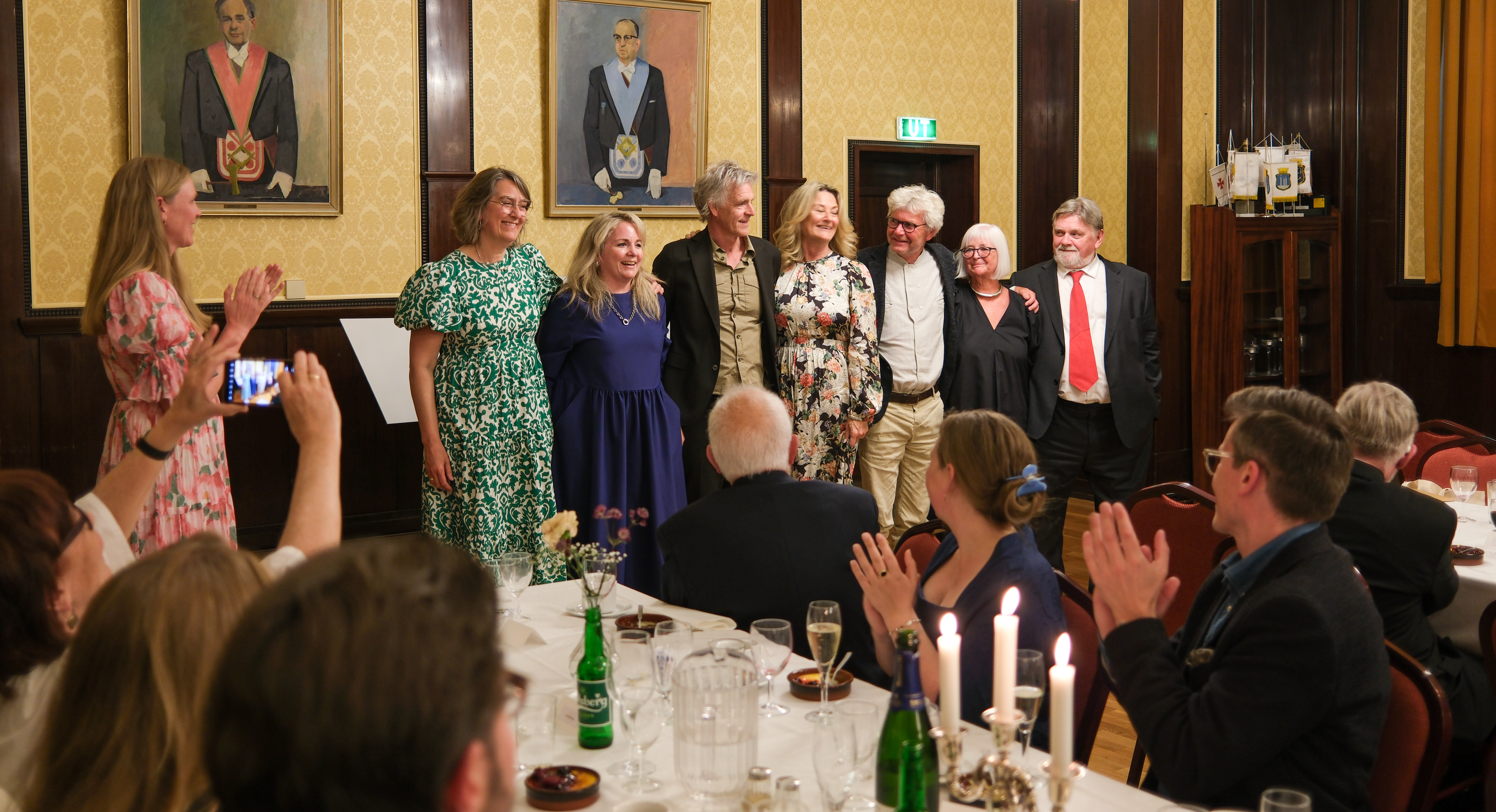 Under festmiddagen fikk arrangørene fra Rogaland skryt for deres innsats F.v: Trude Knutzen Knagenhjelm, Ellen Sæbbø Undset, Lise Vabø, Kjell Høie, Mette Paavola, Kjetil Thu, Grete Holmboe og Hans Dybvad Olesen.  Foto:Joakim Rehaug Roth